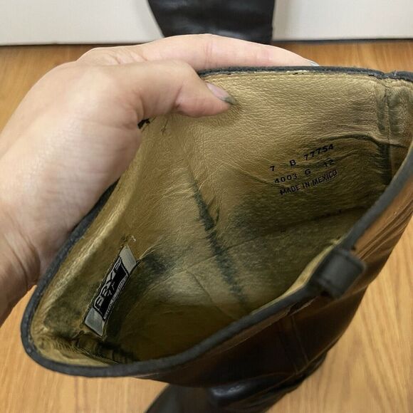 FRYE Leather Black Knee high Riding Western country boots US 7 -77754 4003 - Picture 9 of 12